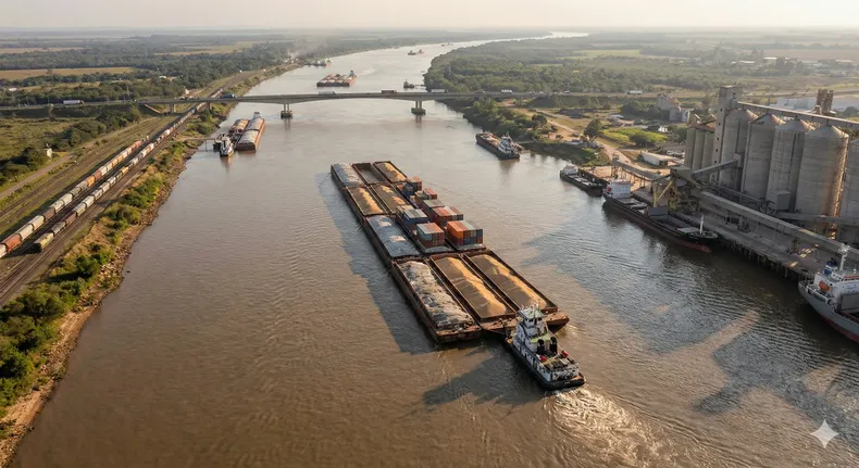 Por la Hidrovía Paraná-Paraguay entra el 80% de los dólares por exportaciones de toda la Argentina.