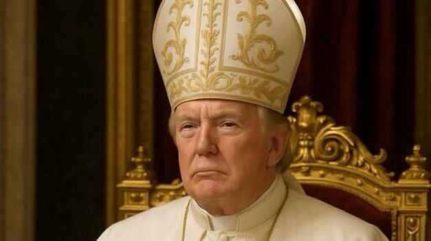 La imagen de la polémica: Donald Trump vestido como Papa