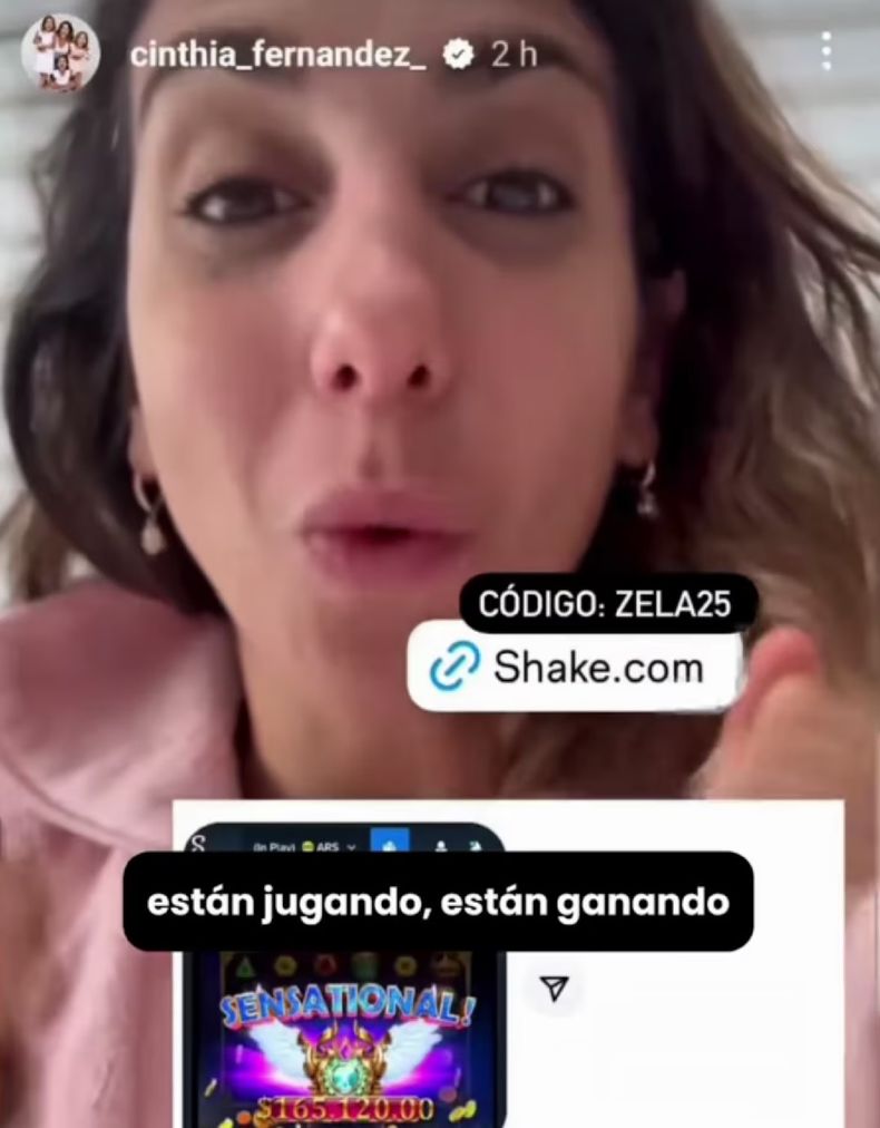 Un ejemplo de las publicaciones de Cinthia Fernández en redes sociales.