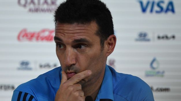 Lionel Scaloni en confererencia de prensa &nbsp;