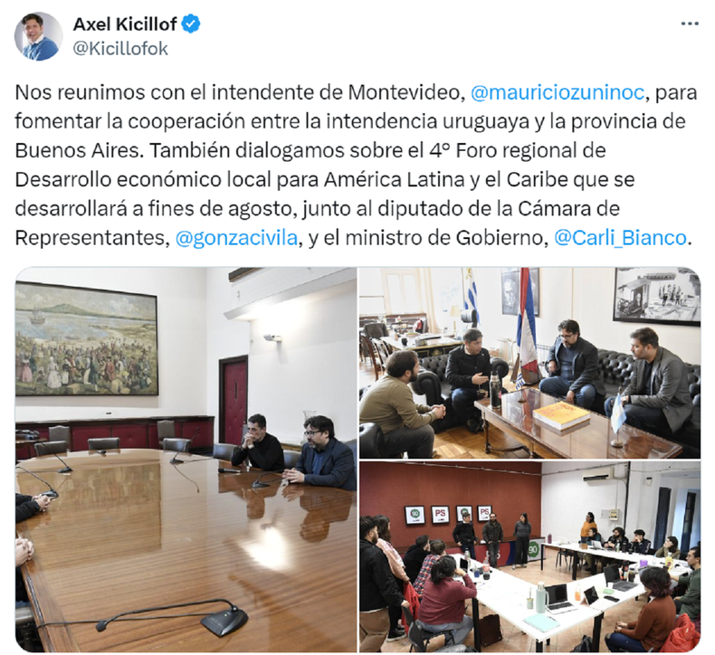La publicación de Axel Kicillof.