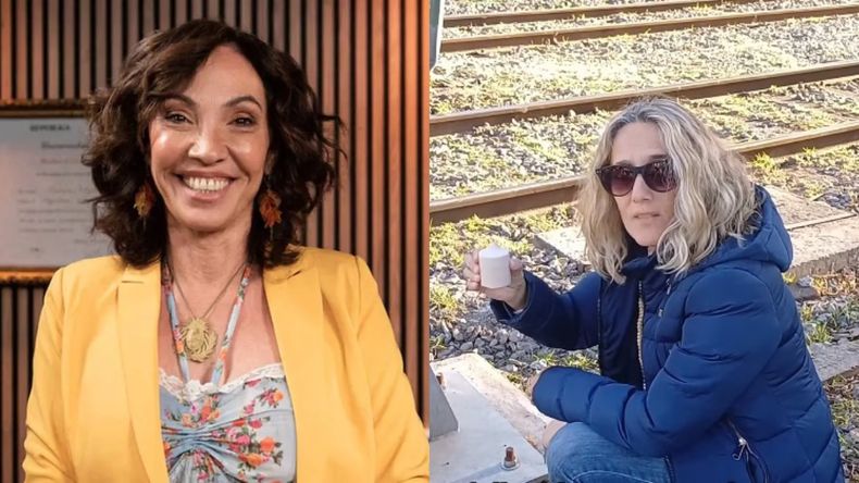El ritual de la mujer que se acercó al lugar del accidente en el que murió Ernestina Pais.&nbsp;