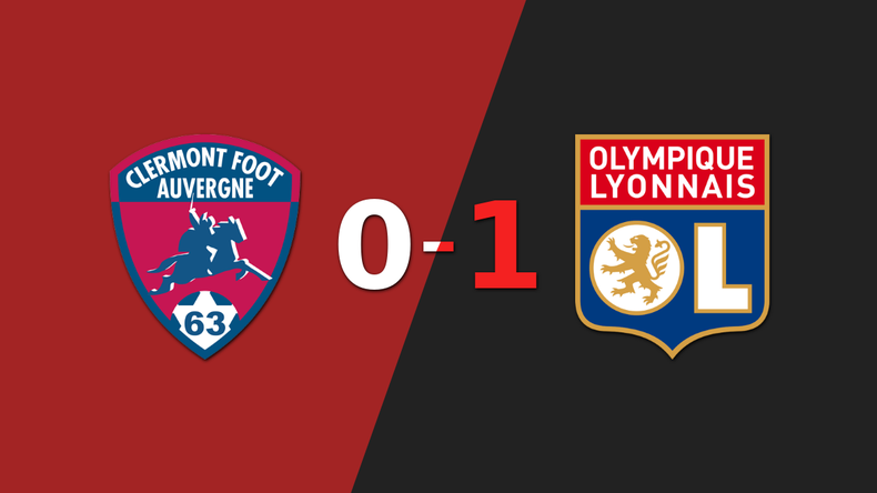 Solitario gol le da triunfo 1-0 a Olympique Lyon sobre Clermont Foot