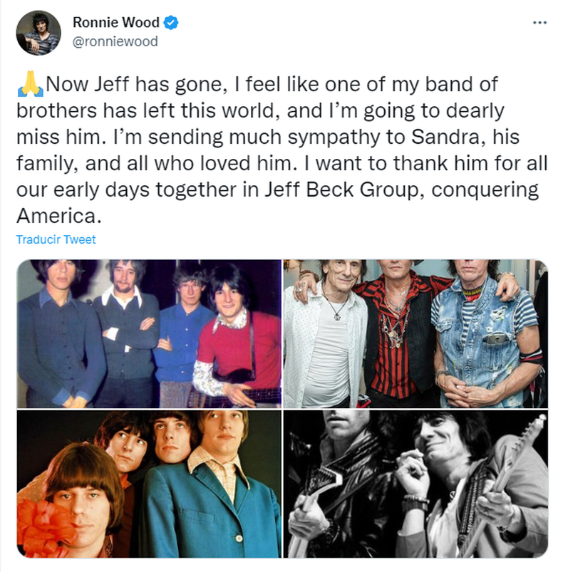 Los grandes del rock despidieron a Jeff Beck en las redes sociales