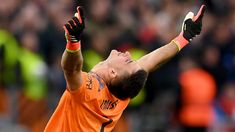 El argentino Juan Musso festeja el título de Atalanta. El argentino Juan Musso festeja el título de Atalanta.