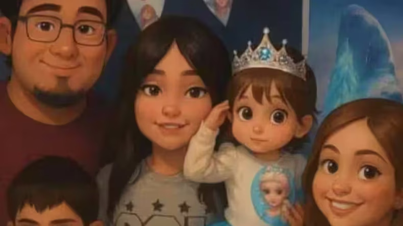 La foto generada por ChatGPT desconcertó a la familia.