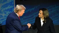 El saludo entre Trump y Harris. El saludo entre Trump y Harris.