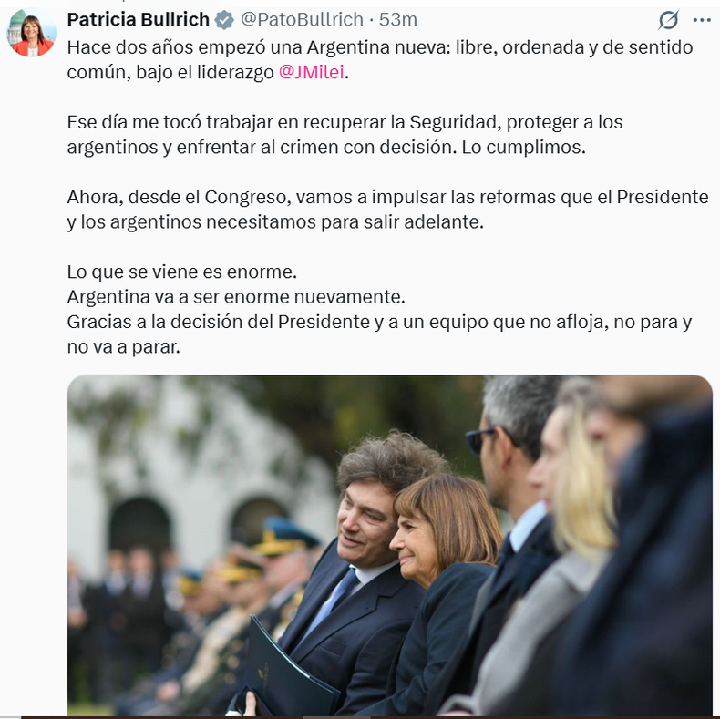 Bullrich celebró los dos años de gestión.