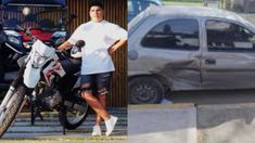 El exparticipante de GH quedó tendido en la vereda prodducto del impacto. El exparticipante de GH quedó tendido en la vereda prodducto del impacto.