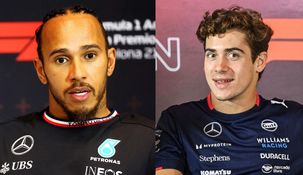 Franco Colapinto junto a Lewis Hamilton. Franco Colapinto junto a Lewis Hamilton.
