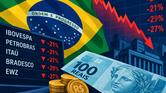 El ETF EWZ llegó a retroceder cerca de un 27% en las operaciones previas a la apertura, mientras que los futuros del real perdieron alrededor de un 10%.