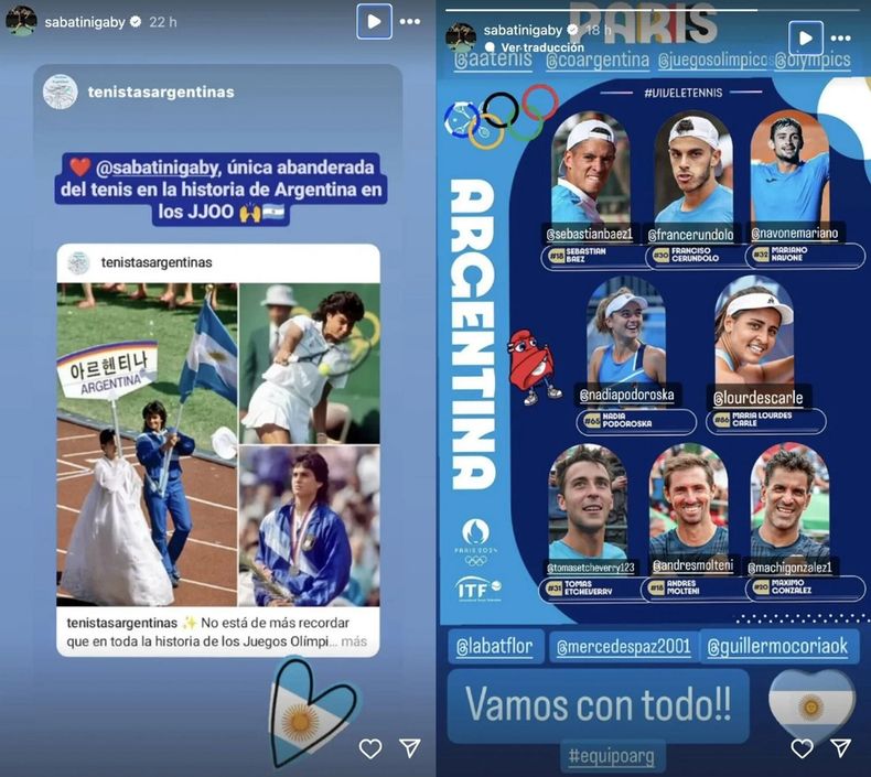 Gabriela Sabatini se mostró enfocada de lleno en los Juegos Olímpicos 2024.