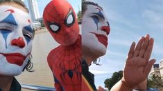 El Joker y Spiderman protagonizaron una insólita pelea en Puerto Madero. El Joker y Spiderman protagonizaron una insólita pelea en Puerto Madero.