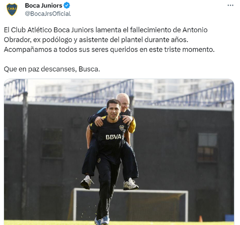 El tuit de Boca.