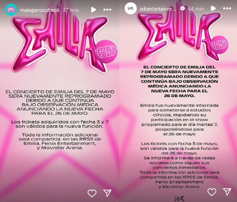 La importante información de @malaperocutieok y WK Entertainment sobre Emilia Mernes.