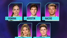 Romina, Agustín, Nacho, Julieta y Marcos, los 5 nominados para la octava semana. Romina, Agustín, Nacho, Julieta y Marcos, los 5 nominados para la octava semana.