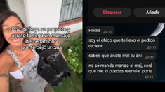 La joven compartió las capturas del chat con el repartidor en TikTok. La joven compartió las capturas del chat con el repartidor en TikTok.