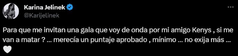 El descargo de Karina Jelinek contra el Bailando 2023.
