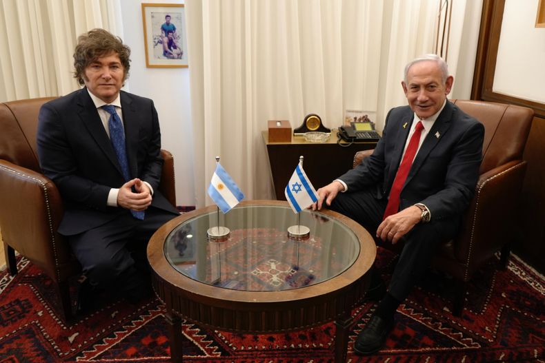 Javier Milei y el primer ministro de Israel