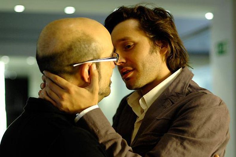 Javier Cámara y Benjamín Vicuña en Fuera de carta (2008).