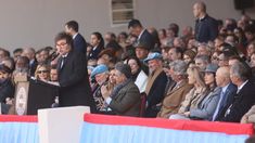 El presidente Milei, durante su visita a La Rural, el año pasado.