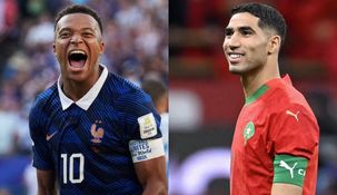 Kylian Mbappé y Achraf Hakimi.
