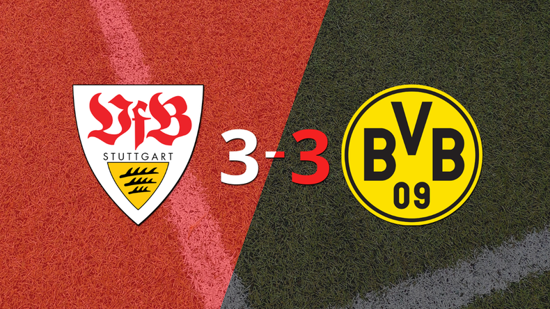 Apasionante empate 3-3 entre Stuttgart y Borussia Dortmund