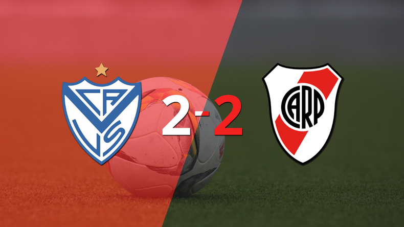 Vélez y River Plate igualaron por 2 en un vibrante partido