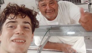 La selfie de Franco Colapinto con el carnicero.&nbsp;