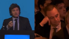 No aguantó: Adorni se durmió mientras Milei hablaba.
