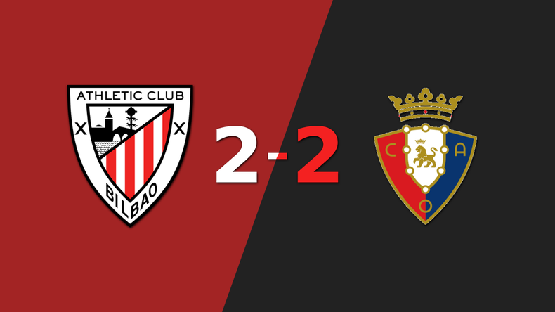 Vibrante 2-2 entre Athletic Bilbao y Osasuna