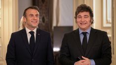 Javier Milei junto a Emmanuel Macron. Javier Milei junto a Emmanuel Macron.
