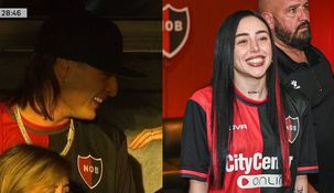 Peso Pluma se mostró junto a Nicki Nicole en la cancha de Newells. Peso Pluma se mostró junto a Nicki Nicole en la cancha de Newells.