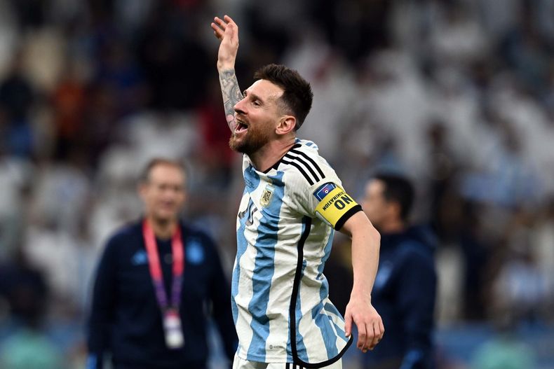 Lionel Messi festeja el pasaje a la semifinal.