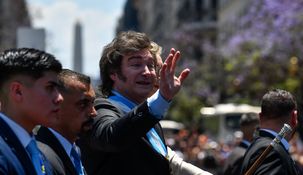Javier Milei, el día de su asunción presidencial.