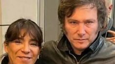 Claudia Córdoba, detenida por el asesinato de su esposo, junto a Javier Milei durante la campaña.