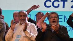 El cotitular de la CGT Héctor Daer y el líder de la Uocra, Gerardo Martínez.