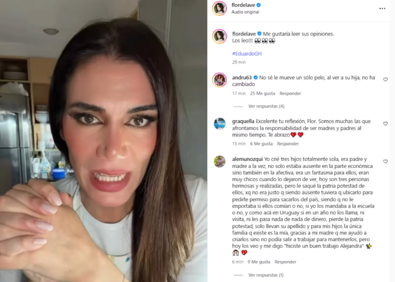 Florencia de la V, aprovecho sus redes sociales para hablar sobre eduardo.