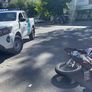 Así quedó la moto tras el choque. Así quedó la moto tras el choque.