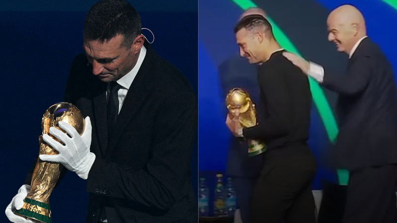Scaloni subió al escenario mientras se conocían los horarios y sedes del Mundial 2026.