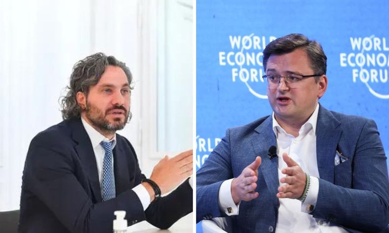 Santiago Cafiero y Dmytro Kuleba.
