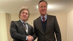 Milei se encontró con Cameron en Davos.
