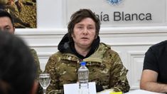 Javier Milei en su última visita a Bahía Blanca.