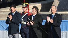 Milei en su último acto del Día de la Bandera, en Rosario.