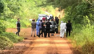 La Policía periciando la escena en Misiones.