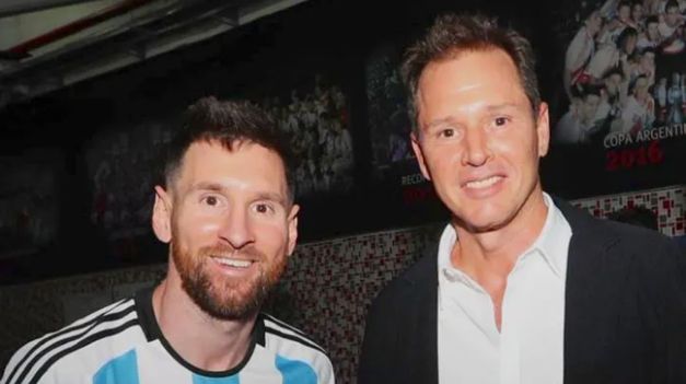 Messi y Brito se fotografiaron juntos en el último partido de la Selección en el Monumental.