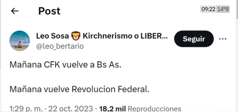 Nuevas amenazas de Revolución Federal: pidieron reforzar la seguridad de Cristina Kirchner
