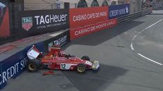 El momento en el que Le Clerc pierde el control e impacta con un muro a la altura de La Rascasse.