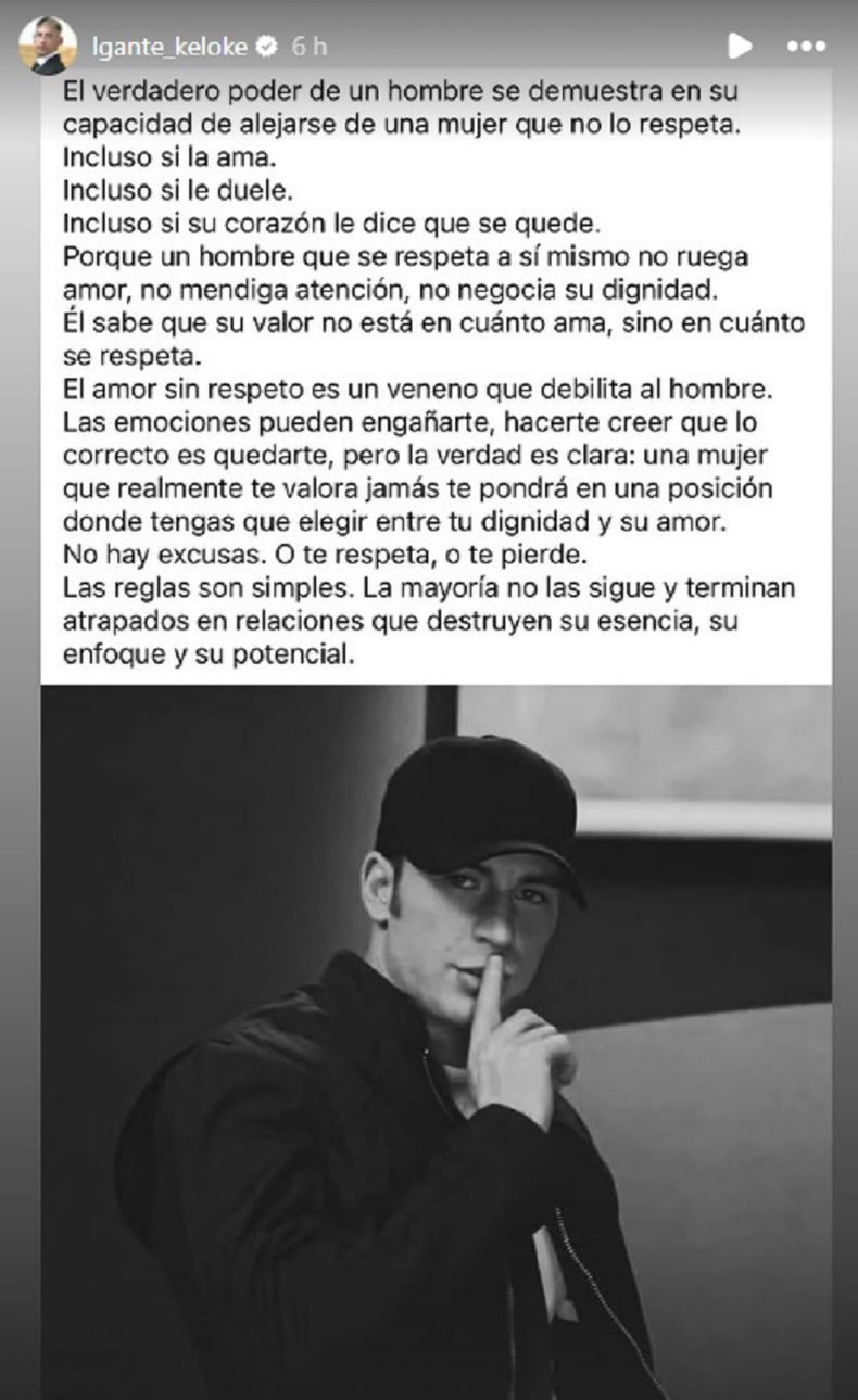Así fue la picante publicación de L-Gante contra Wanda Nara.