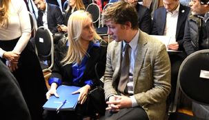 Karina Milei junto a Santiago Caputo.&nbsp;&nbsp;